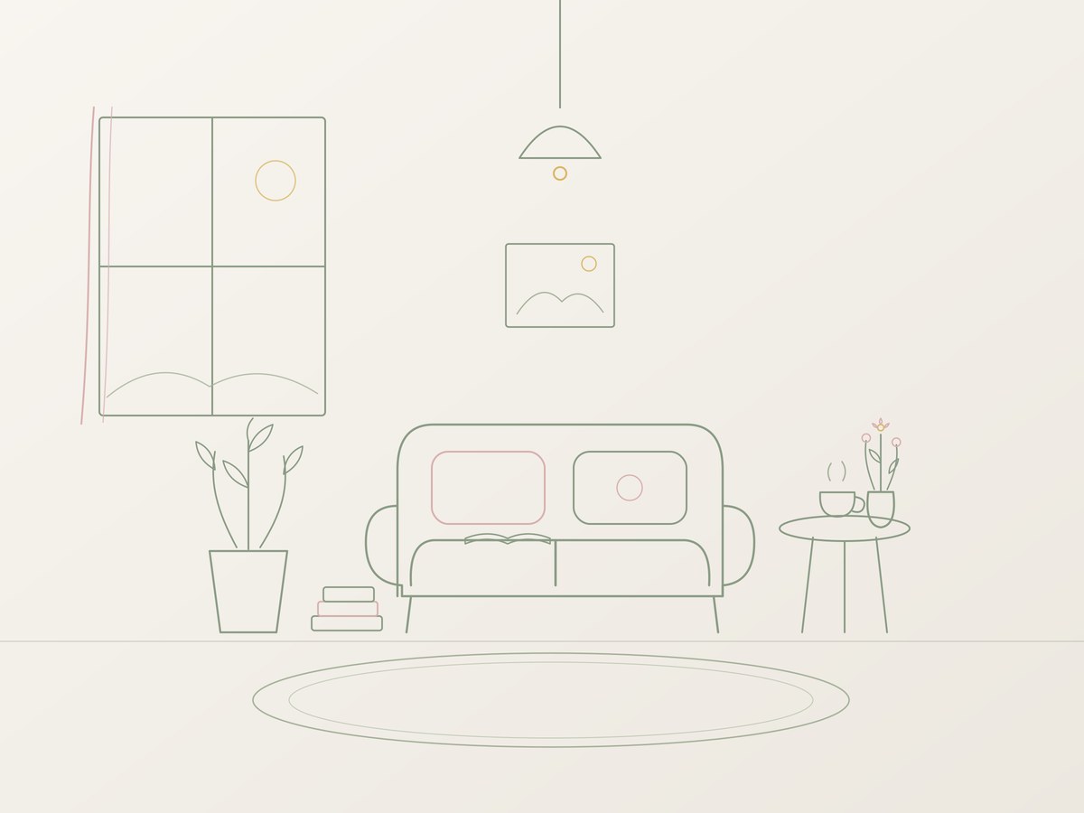 A calm, organised sitting room after a home decluttering session in West Sussex